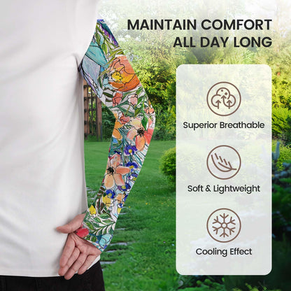 Gardening Sleeves for Women Sun Protection Cooling Arm Sleeves | Breathable Anti-Scratch Protective Sleeves Outdoor Sports