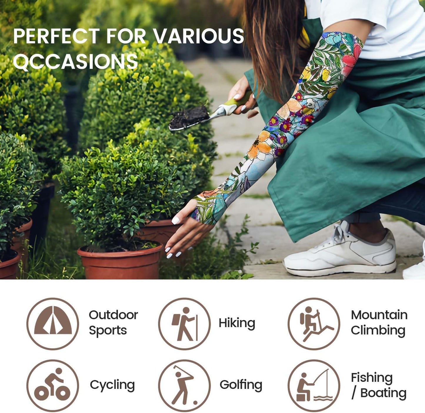 Gardening Sleeves for Women Sun Protection Cooling Arm Sleeves | Breathable Anti-Scratch Protective Sleeves Outdoor Sports