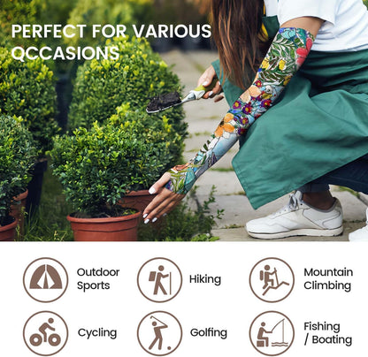 Gardening Sleeves for Women Sun Protection Cooling Arm Sleeves | Breathable Anti-Scratch Protective Sleeves Outdoor Sports