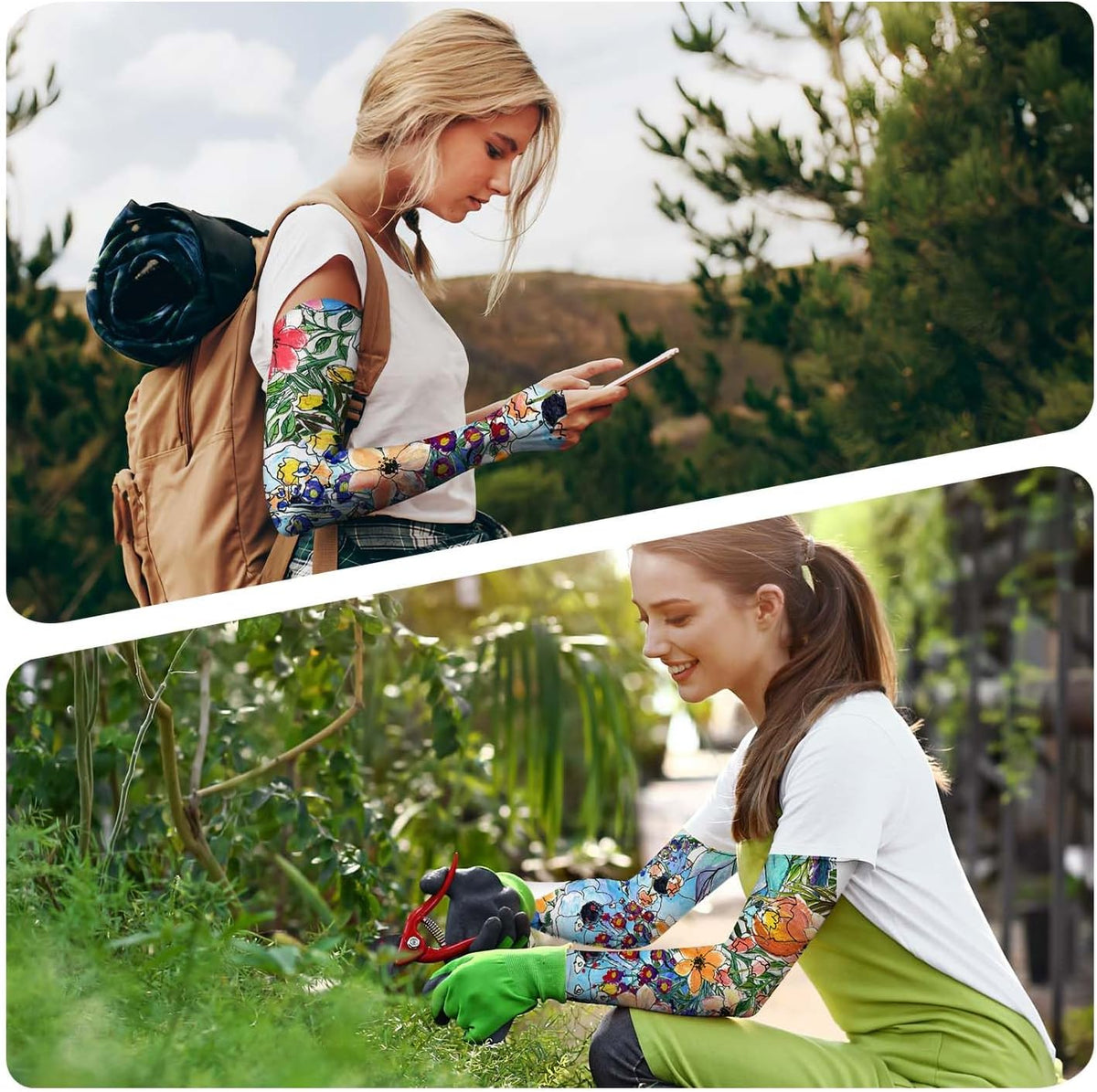 Gardening Sleeves for Women Sun Protection Cooling Arm Sleeves | Breathable Anti-Scratch Protective Sleeves Outdoor Sports