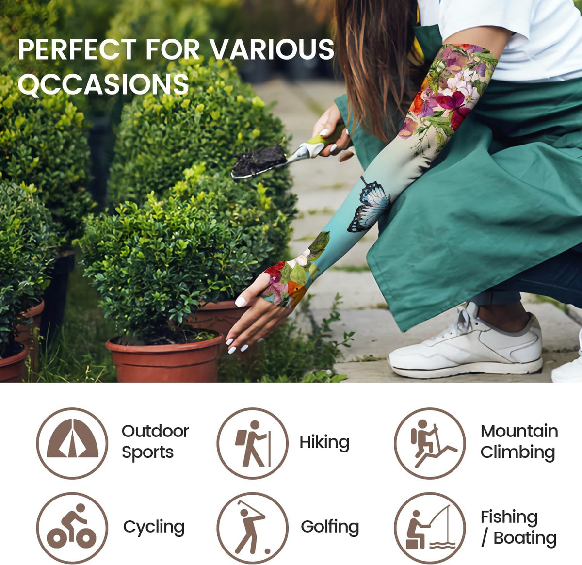 Gardening Sleeves for Women Sun Protection Cooling Arm Sleeves | Breathable Anti-Scratch Protective Sleeves Outdoor Sports