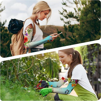 Gardening Sleeves for Women Sun Protection Cooling Arm Sleeves | Breathable Anti-Scratch Protective Sleeves Outdoor Sports