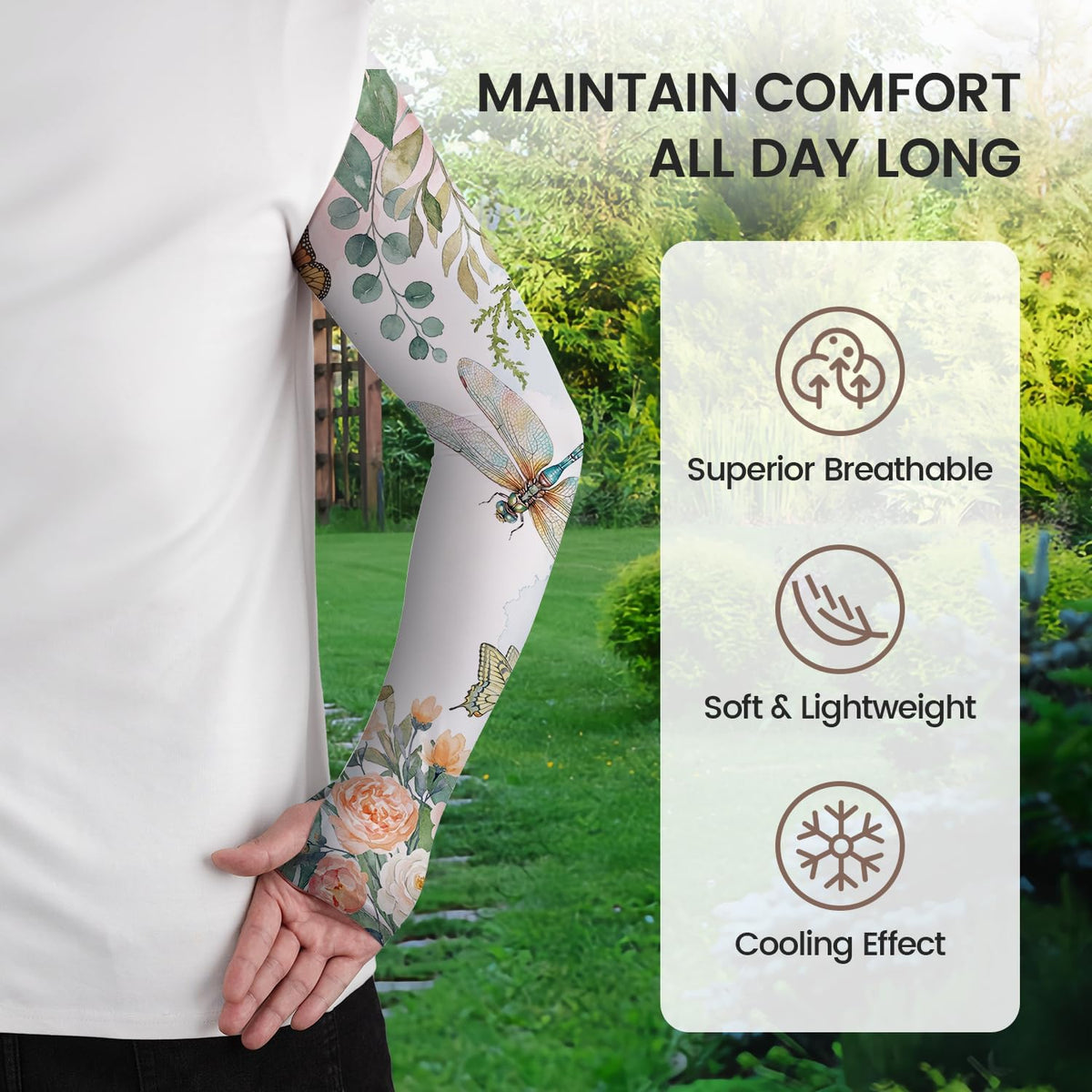 Gardening Sleeves for Women Sun Protection Cooling Arm Sleeves | Breathable Anti-Scratch Protective Sleeves Outdoor Sports