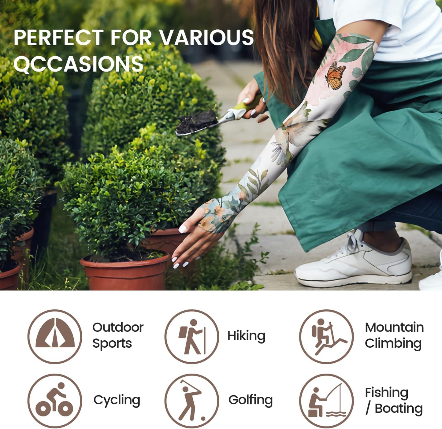 Gardening Sleeves for Women Sun Protection Cooling Arm Sleeves | Breathable Anti-Scratch Protective Sleeves Outdoor Sports