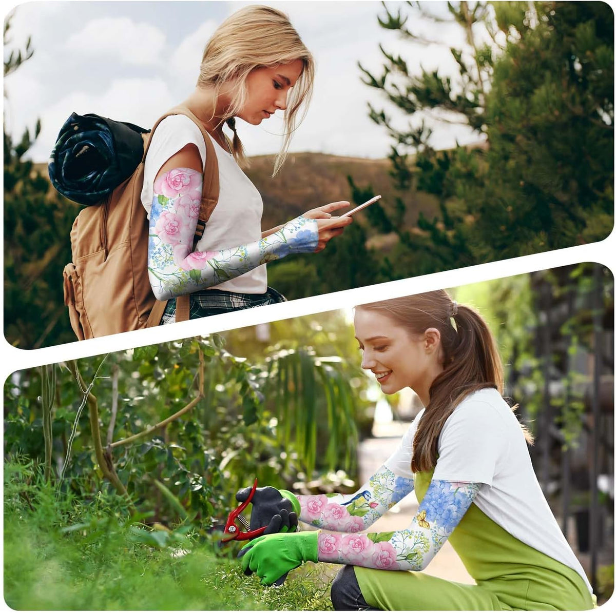 Gardening Sleeves for Women Sun Protection Cooling Arm Sleeves | Breathable Anti-Scratch Protective Sleeves Outdoor Sports