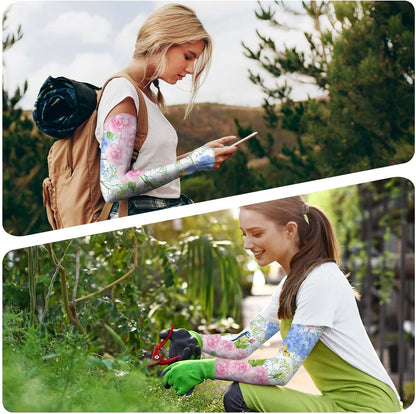 Gardening Sleeves for Women Sun Protection Cooling Arm Sleeves | Breathable Anti-Scratch Protective Sleeves Outdoor Sports