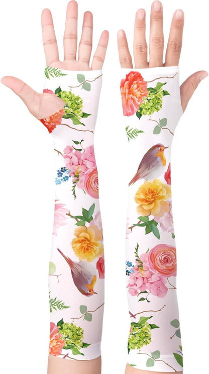 Gardening Sleeves for Women Sun Protection Cooling Arm Sleeves | Breathable Anti-Scratch Protective Sleeves Outdoor Sports
