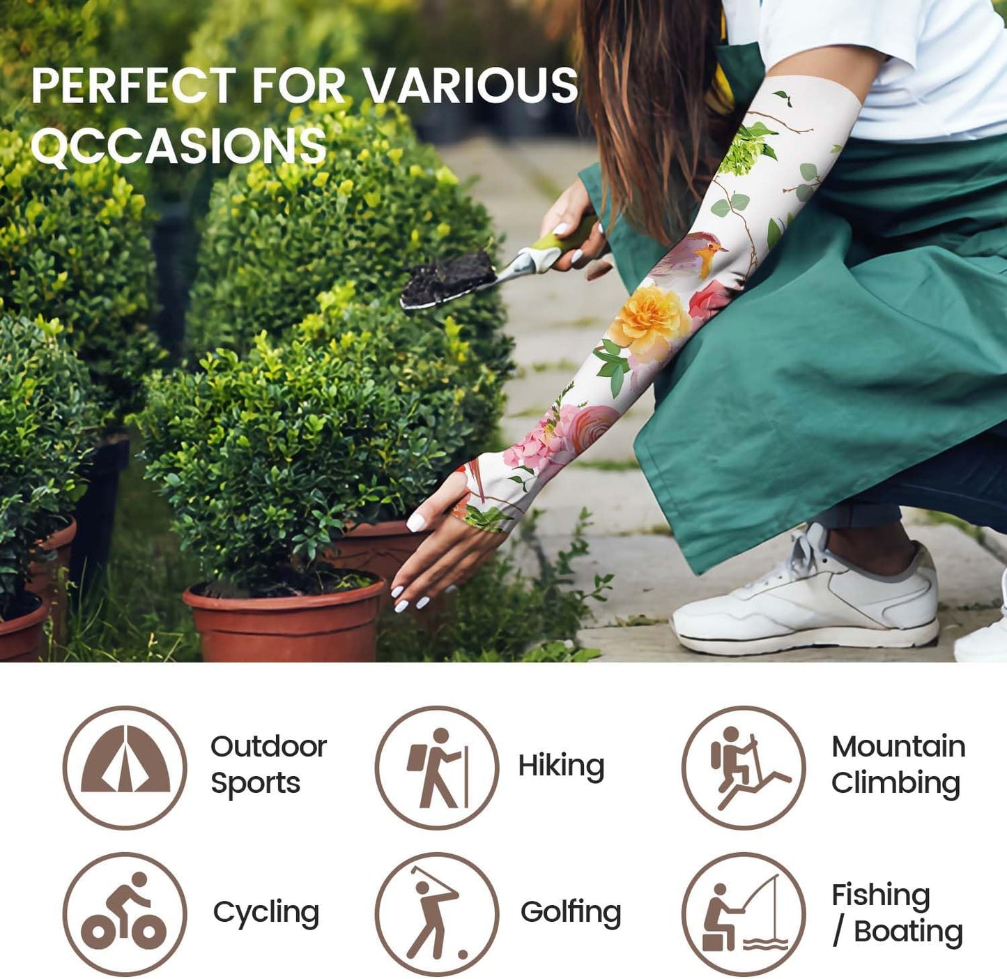 Gardening Sleeves for Women Sun Protection Cooling Arm Sleeves | Breathable Anti-Scratch Protective Sleeves Outdoor Sports
