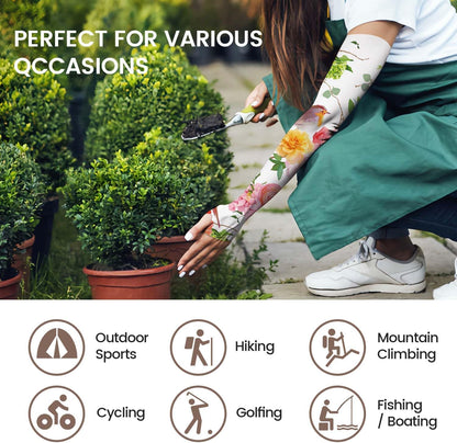 Gardening Sleeves for Women Sun Protection Cooling Arm Sleeves | Breathable Anti-Scratch Protective Sleeves Outdoor Sports