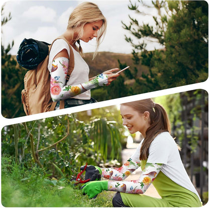 Gardening Sleeves for Women Sun Protection Cooling Arm Sleeves | Breathable Anti-Scratch Protective Sleeves Outdoor Sports