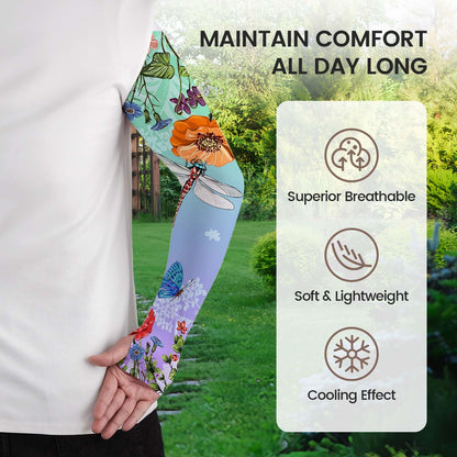 Gardening Sleeves for Women Sun Protection Cooling Arm Sleeves | Breathable Anti-Scratch Protective Sleeves Outdoor Sports
