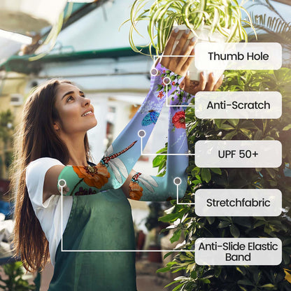 Gardening Sleeves for Women Sun Protection Cooling Arm Sleeves | Breathable Anti-Scratch Protective Sleeves Outdoor Sports