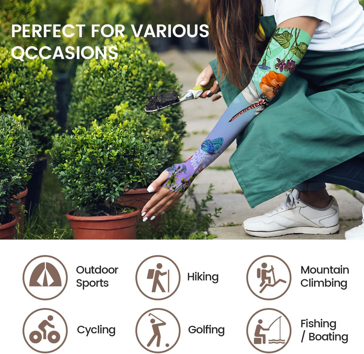 Gardening Sleeves for Women Sun Protection Cooling Arm Sleeves | Breathable Anti-Scratch Protective Sleeves Outdoor Sports