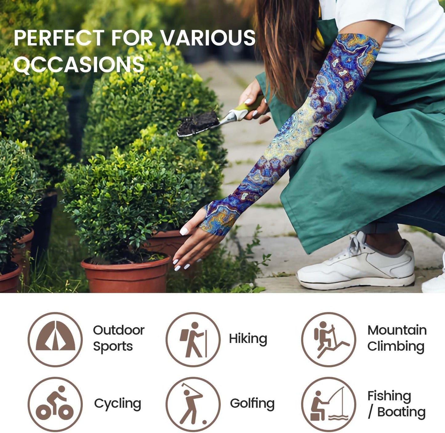 Gardening Sleeves for Women Sun Protection Cooling Arm Sleeves | Breathable Anti-Scratch Protective Sleeves Outdoor Sports