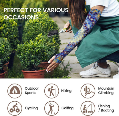 Gardening Sleeves for Women Sun Protection Cooling Arm Sleeves | Breathable Anti-Scratch Protective Sleeves Outdoor Sports
