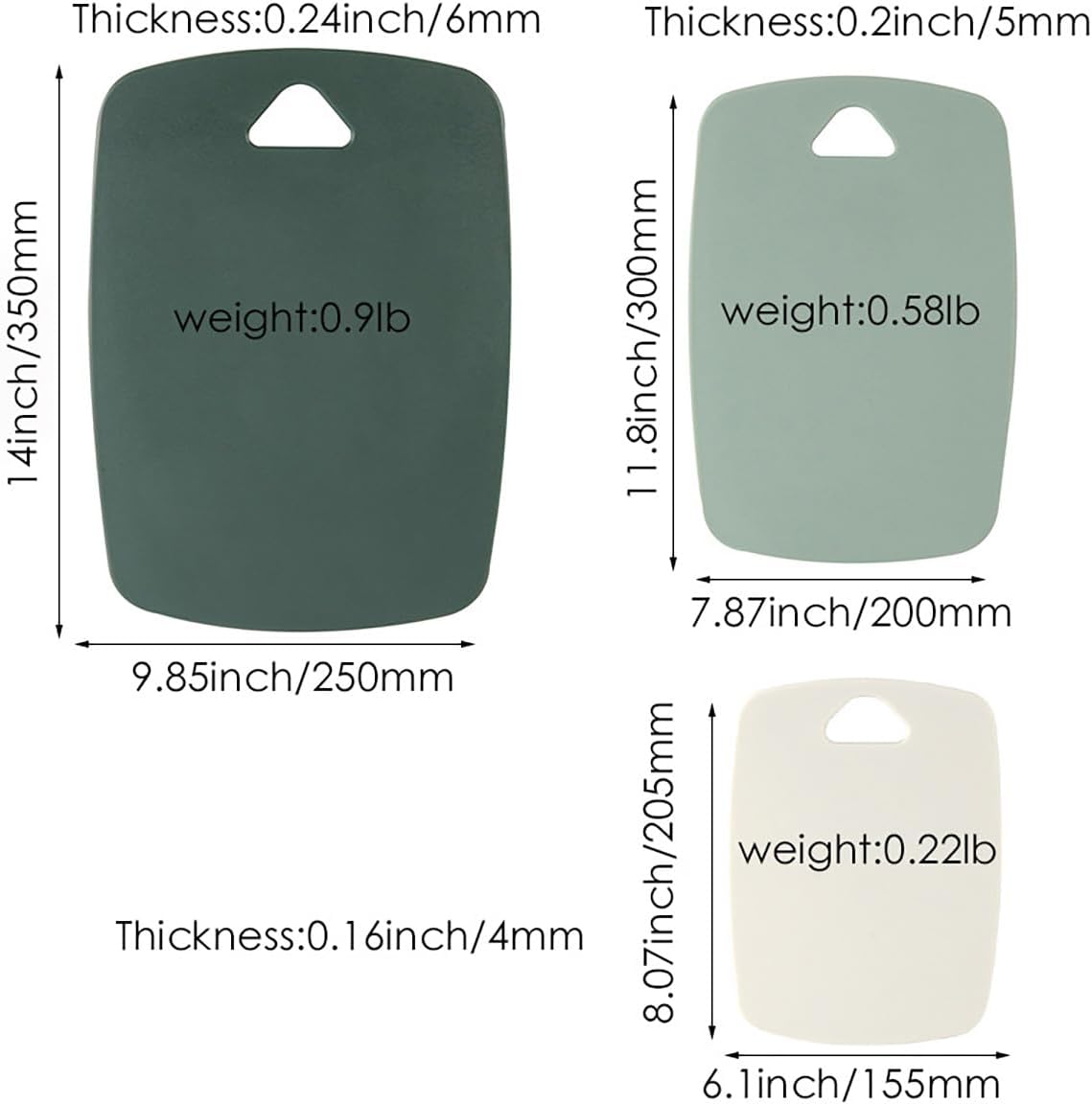 Cutting Board Set for Kitchen, Set of 3