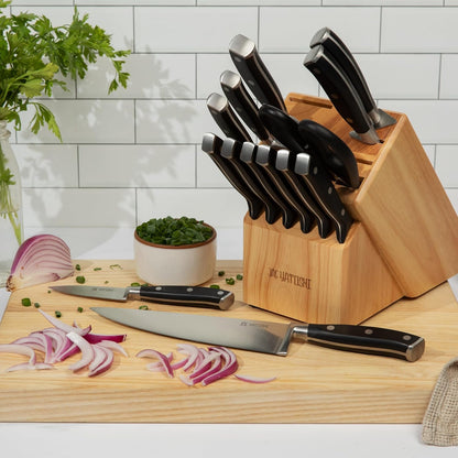 Magnetic Kitchen Knife Block Set - Japanese 67 Layer High-Grade VG-10 Steel Knives, Sharp, G10 Handle Professional Kitchen Knife Set - Black Damascus