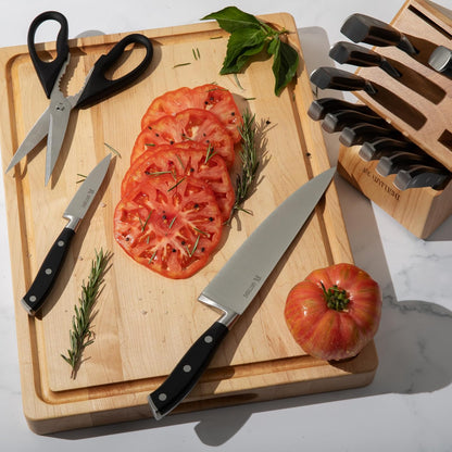 Magnetic Kitchen Knife Block Set - Japanese 67 Layer High-Grade VG-10 Steel Knives, Sharp, G10 Handle Professional Kitchen Knife Set - Black Damascus