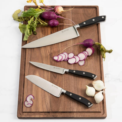 Magnetic Kitchen Knife Block Set - Japanese 67 Layer High-Grade VG-10 Steel Knives, Sharp, G10 Handle Professional Kitchen Knife Set - Black Damascus