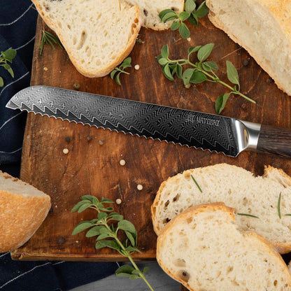 Magnetic Kitchen Knife Block Set - Japanese 67 Layer High-Grade VG-10 Steel Knives, Sharp, G10 Handle Professional Kitchen Knife Set - Black Damascus