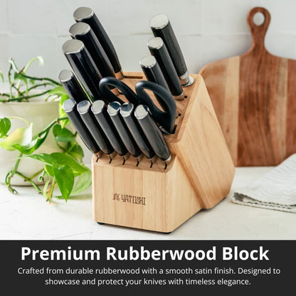 Magnetic Kitchen Knife Block Set - Japanese 67 Layer High-Grade VG-10 Steel Knives, Sharp, G10 Handle Professional Kitchen Knife Set - Black Damascus