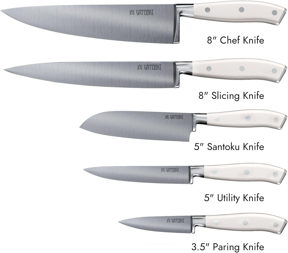 Magnetic Kitchen Knife Block Set - Japanese 67 Layer High-Grade VG-10 Steel Knives, Sharp, G10 Handle Professional Kitchen Knife Set - Black Damascus