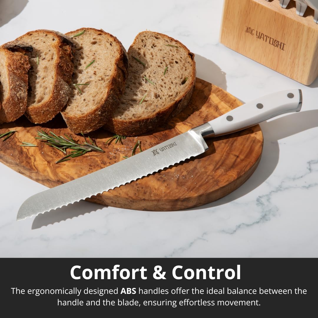 Magnetic Kitchen Knife Block Set - Japanese 67 Layer High-Grade VG-10 Steel Knives, Sharp, G10 Handle Professional Kitchen Knife Set - Black Damascus