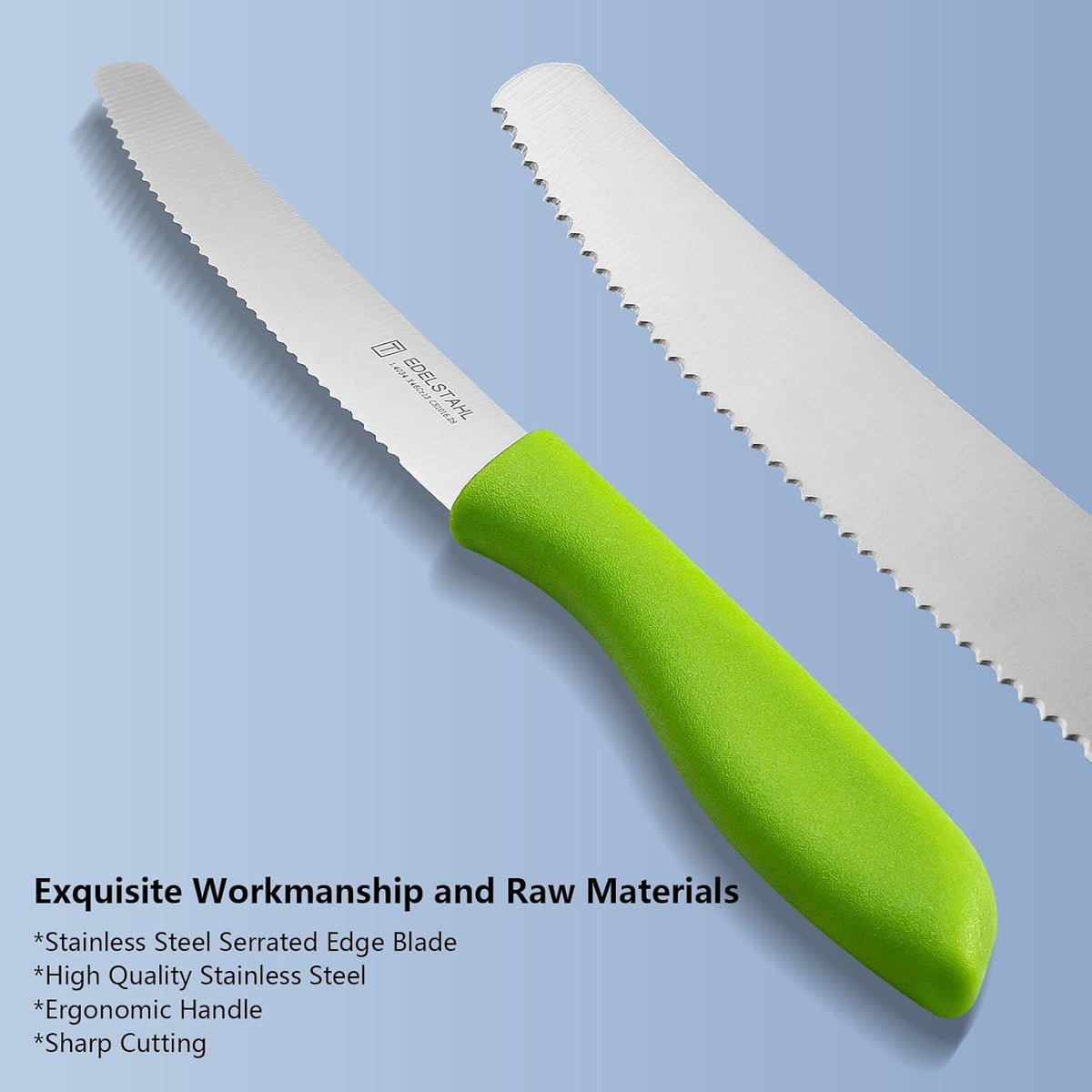Steak Knives Set of 6, Sharp Serrated Steak Knives,Premium Stainless Steel Steak Knife Set,Colorful Tomato Knife,Steak Knifes for Kitchen/Hotel/Restaurant,Multi-Color