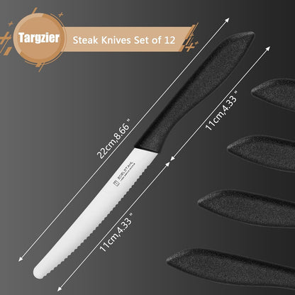 Steak Knives Set of 6, Sharp Serrated Steak Knives,Premium Stainless Steel Steak Knife Set,Colorful Tomato Knife,Steak Knifes for Kitchen/Hotel/Restaurant,Multi-Color
