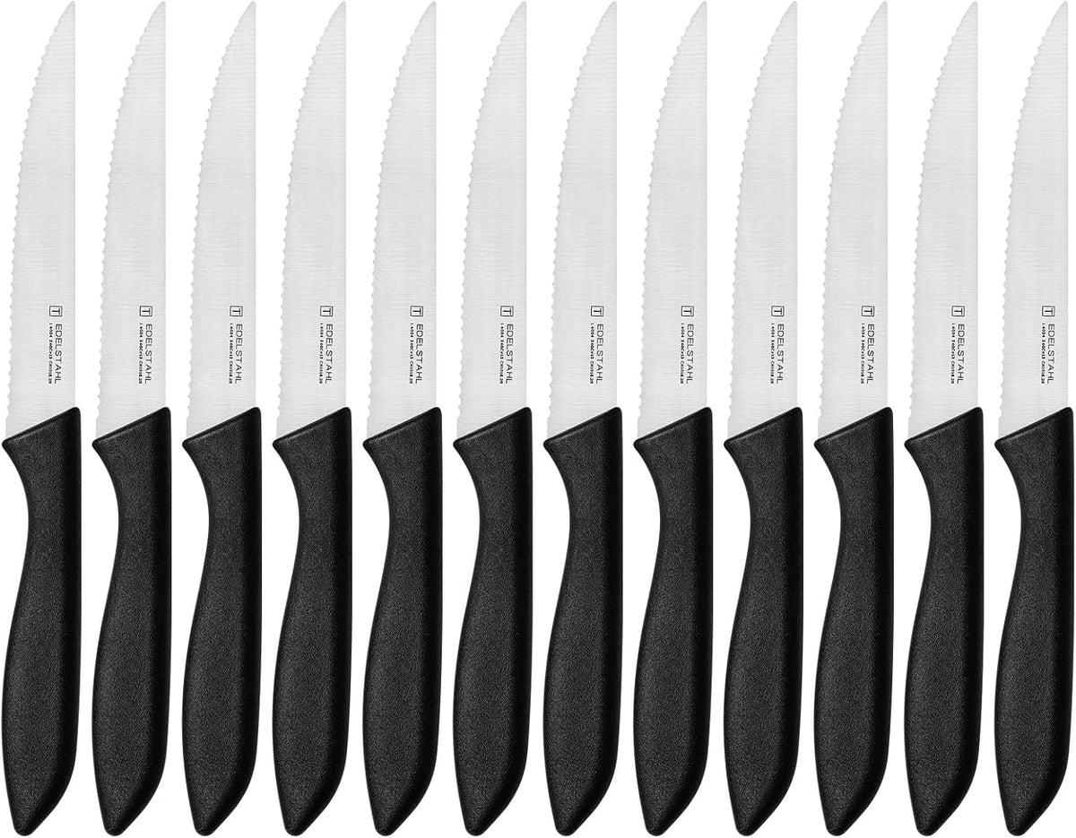 Steak Knives Set of 6, Sharp Serrated Steak Knives,Premium Stainless Steel Steak Knife Set,Colorful Tomato Knife,Steak Knifes for Kitchen/Hotel/Restaurant,Multi-Color