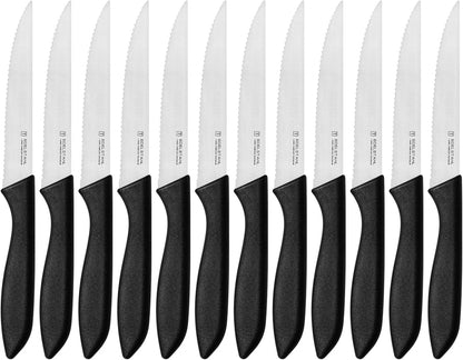 Steak Knives Set of 6, Sharp Serrated Steak Knives,Premium Stainless Steel Steak Knife Set,Colorful Tomato Knife,Steak Knifes for Kitchen/Hotel/Restaurant,Multi-Color