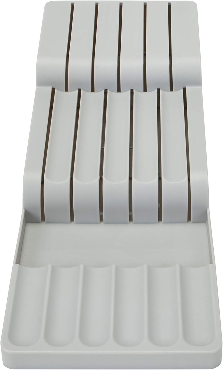 2 Tier Knife Drawer Organizer | Holds 11 Knives | Utensil Holder | Knife Block | Storage & Organization | Space Saver | Natural