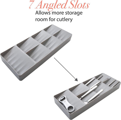 2 Tier Knife Drawer Organizer | Holds 11 Knives | Utensil Holder | Knife Block | Storage & Organization | Space Saver | Natural