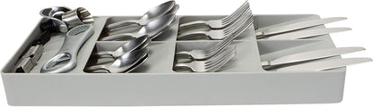 2 Tier Knife Drawer Organizer | Holds 11 Knives | Utensil Holder | Knife Block | Storage & Organization | Space Saver | Natural