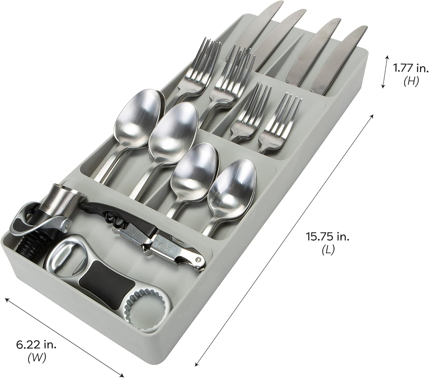 2 Tier Knife Drawer Organizer | Holds 11 Knives | Utensil Holder | Knife Block | Storage & Organization | Space Saver | Natural