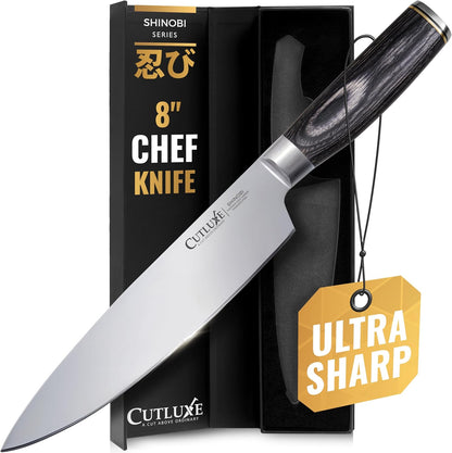 Santoku Knife, 7" Meat & Vegetable Chopping Knife – Sheath Included