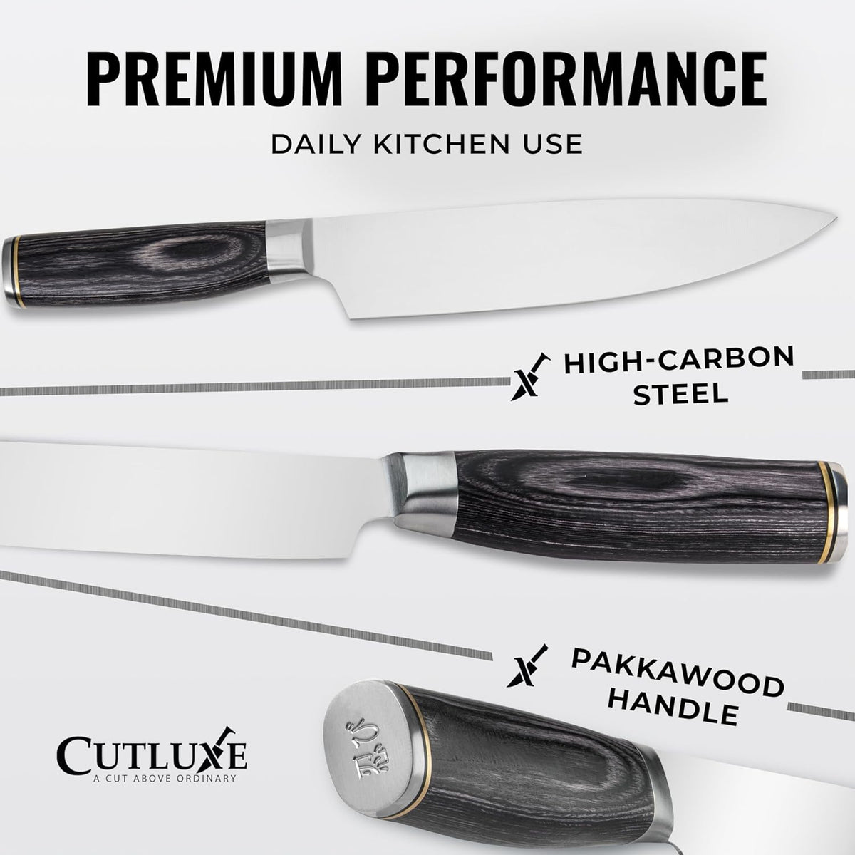 Santoku Knife, 7" Meat & Vegetable Chopping Knife – Sheath Included