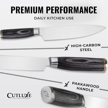 Santoku Knife, 7" Meat & Vegetable Chopping Knife – Sheath Included