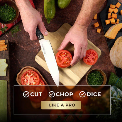 Santoku Knife, 7" Meat & Vegetable Chopping Knife – Sheath Included