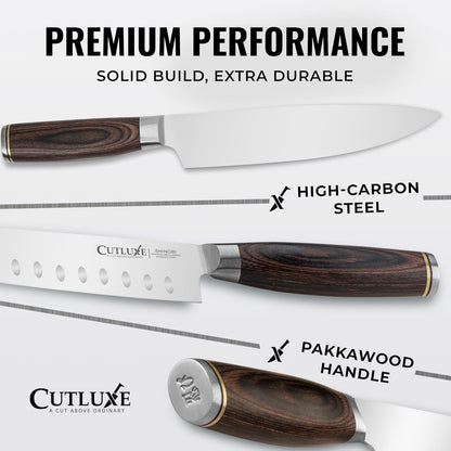 Santoku Knife, 7" Meat & Vegetable Chopping Knife – Sheath Included