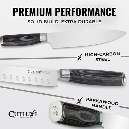 Santoku Knife, 7" Meat & Vegetable Chopping Knife – Sheath Included
