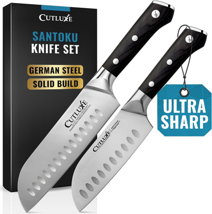 Santoku Knife, 7" Meat & Vegetable Chopping Knife – Sheath Included