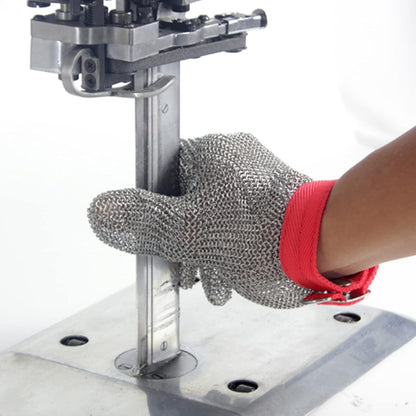 Cut Resistant Gloves Metal Stainless Steel Wire Cut-Resistant Gloves, Safety Work Gloves, Size Can Be Adjusted to Suit Left and Right Hands (Size : XL)