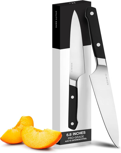 6.8" Chef Knife – High Carbon Japanese AUS-10 Stainless Steel – Hybrid German & Japanese Blade – Precision Kitchen Knife for Professionals & Home Cooks – Ultimate Cutting Performance - Black