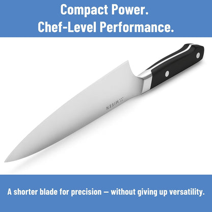 6.8" Chef Knife – High Carbon Japanese AUS-10 Stainless Steel – Hybrid German & Japanese Blade – Precision Kitchen Knife for Professionals & Home Cooks – Ultimate Cutting Performance - Black