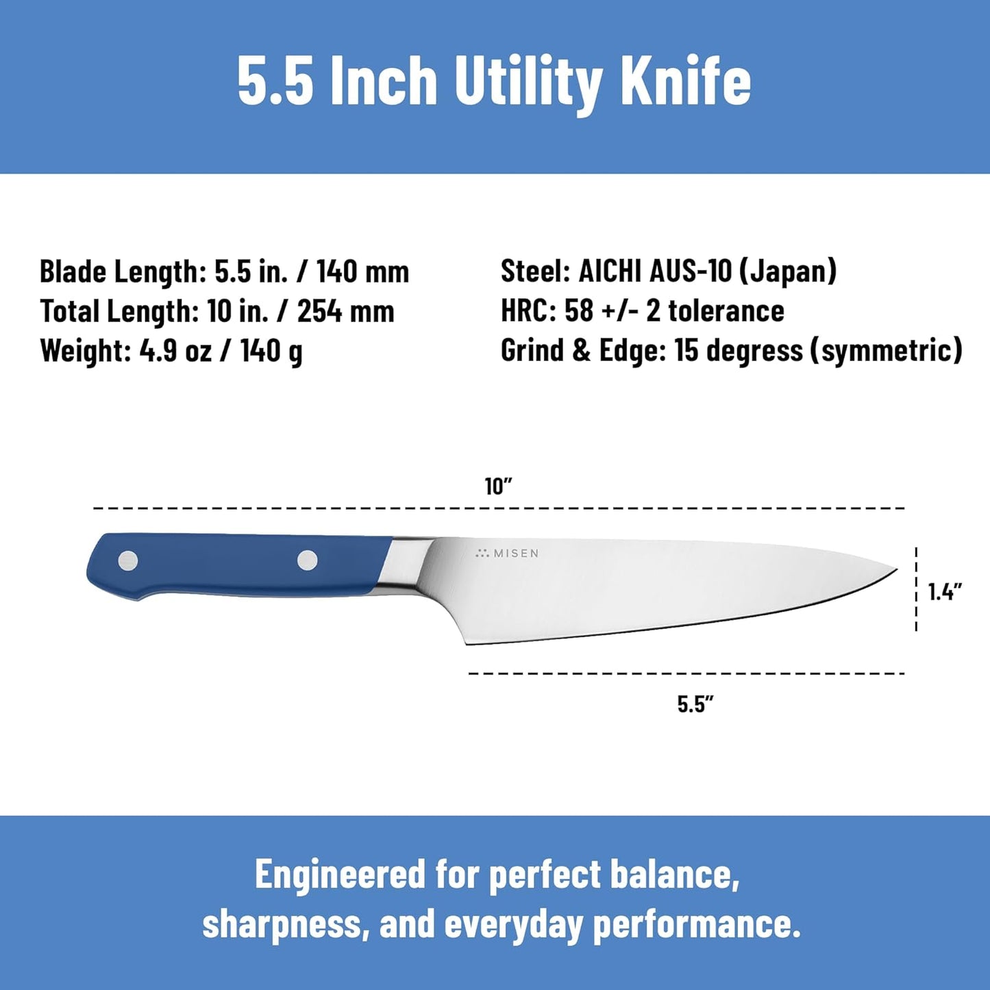 6.8" Chef Knife – High Carbon Japanese AUS-10 Stainless Steel – Hybrid German & Japanese Blade – Precision Kitchen Knife for Professionals & Home Cooks – Ultimate Cutting Performance - Black