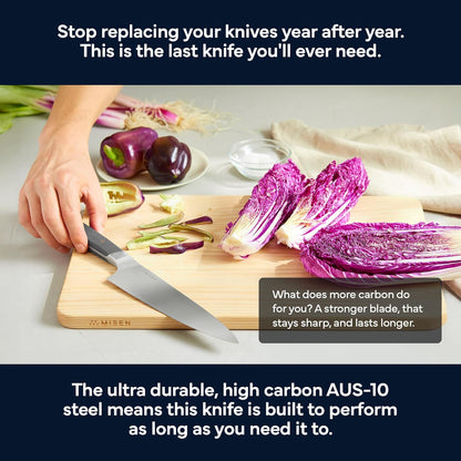 6.8" Chef Knife – High Carbon Japanese AUS-10 Stainless Steel – Hybrid German & Japanese Blade – Precision Kitchen Knife for Professionals & Home Cooks – Ultimate Cutting Performance - Black