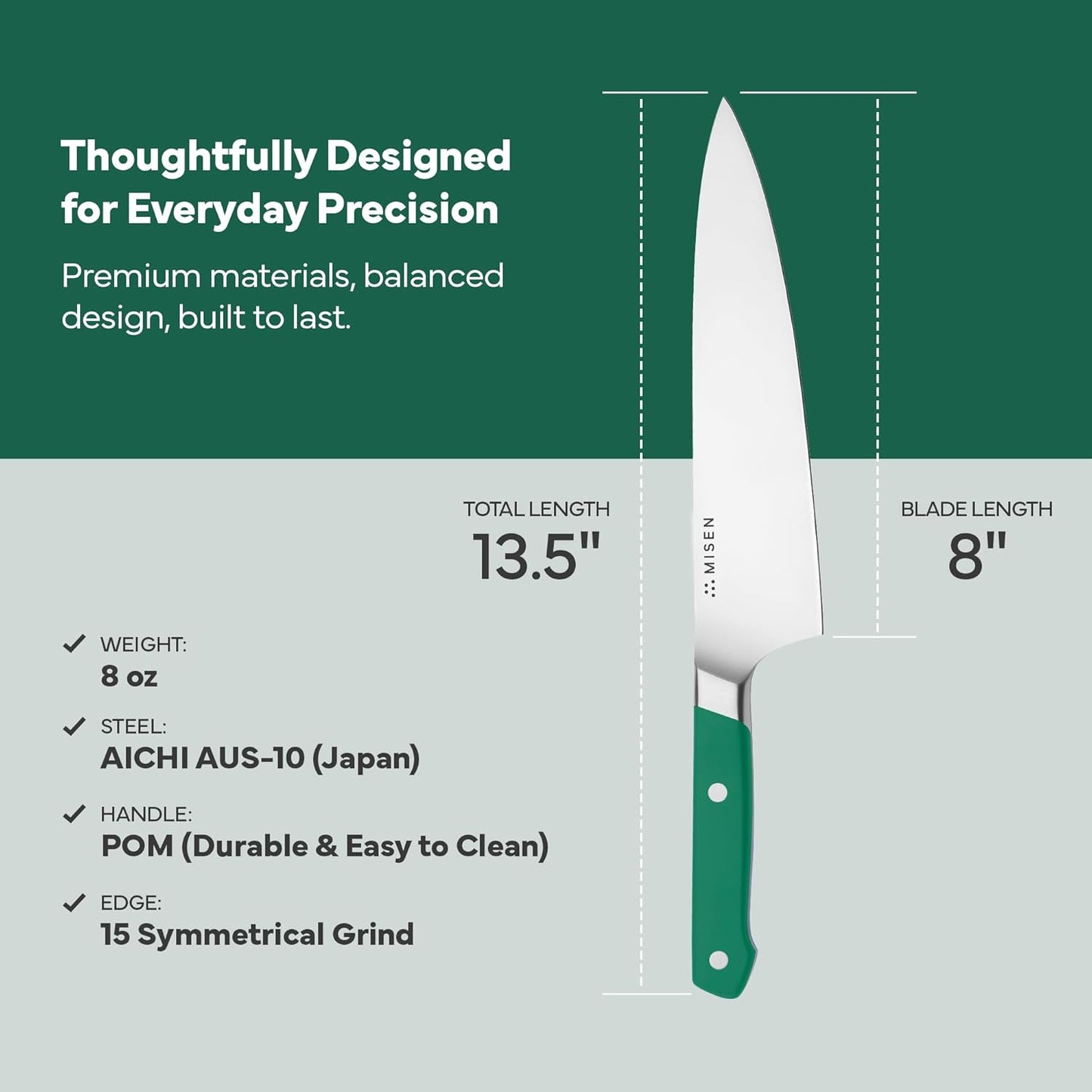 6.8" Chef Knife – High Carbon Japanese AUS-10 Stainless Steel – Hybrid German & Japanese Blade – Precision Kitchen Knife for Professionals & Home Cooks – Ultimate Cutting Performance - Black