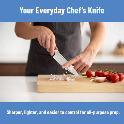 6.8" Chef Knife – High Carbon Japanese AUS-10 Stainless Steel – Hybrid German & Japanese Blade – Precision Kitchen Knife for Professionals & Home Cooks – Ultimate Cutting Performance - Black