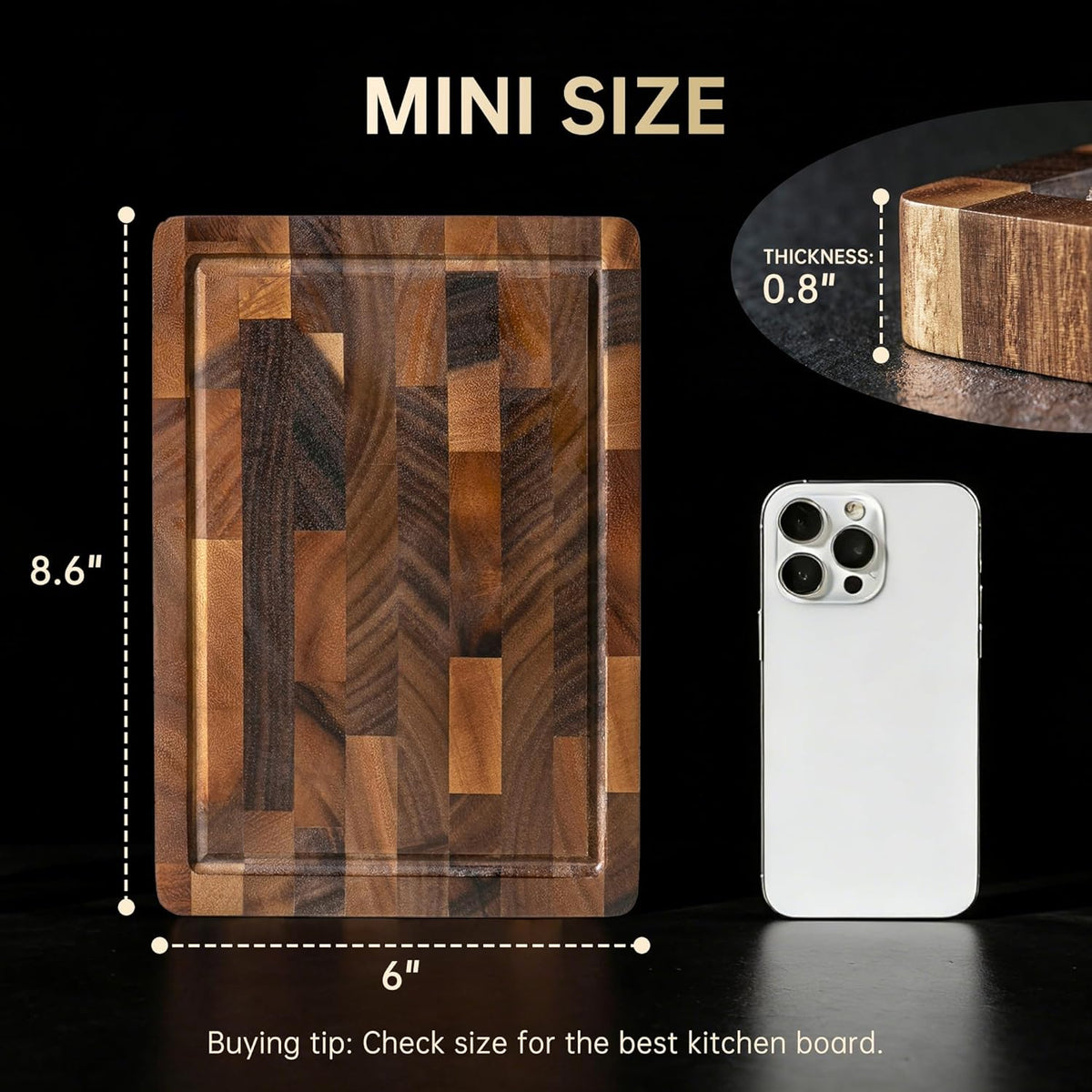 Walnut Cutting Boards for Kitchen Solid Wood End Grain 17"×13"×1" | Large Chopping Board Double Sided with Handle, Hardwood Charcuterie Butcher Block for Meal Prep & Serving with Gift Box